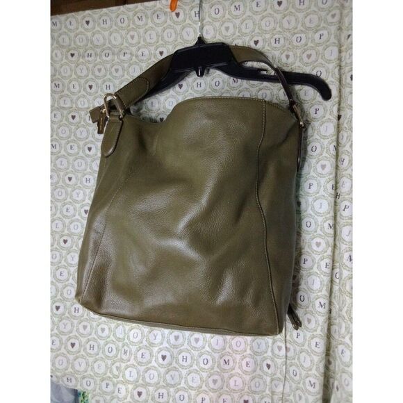 Michael Kors 38H9CZUH7L Evie Pebbled Leather Shoulder Bag Green - Picture 4 of 11